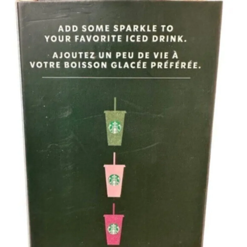 NWT Starbucks | Set of 5 Glitter Reusable Cold Cups with Lids & Straws
